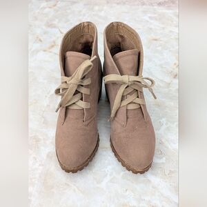 BEAST FASHION Tan Ankle Booties Woman's Sz 6.5